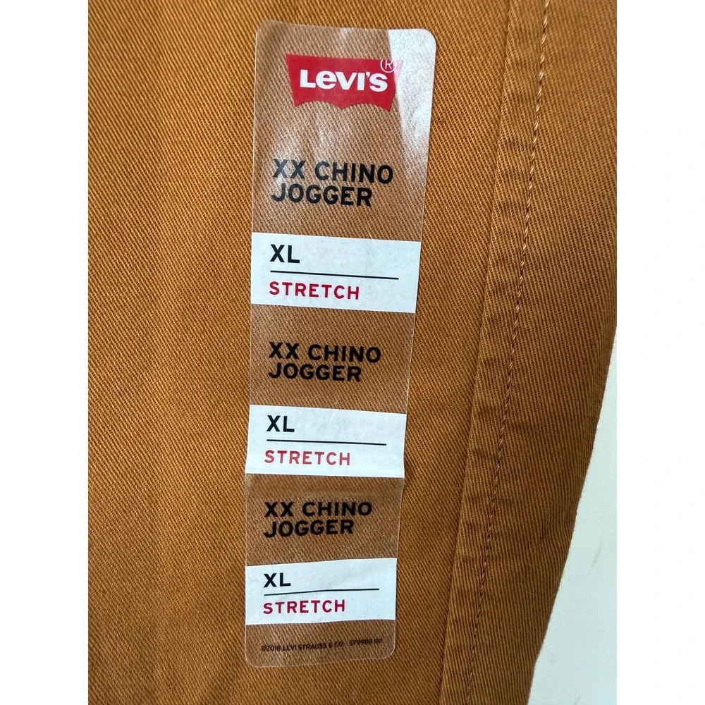 Levis XX Chino Jogger Mens XL Brown Tobacco Stretch Tapered Leg Pants NWT